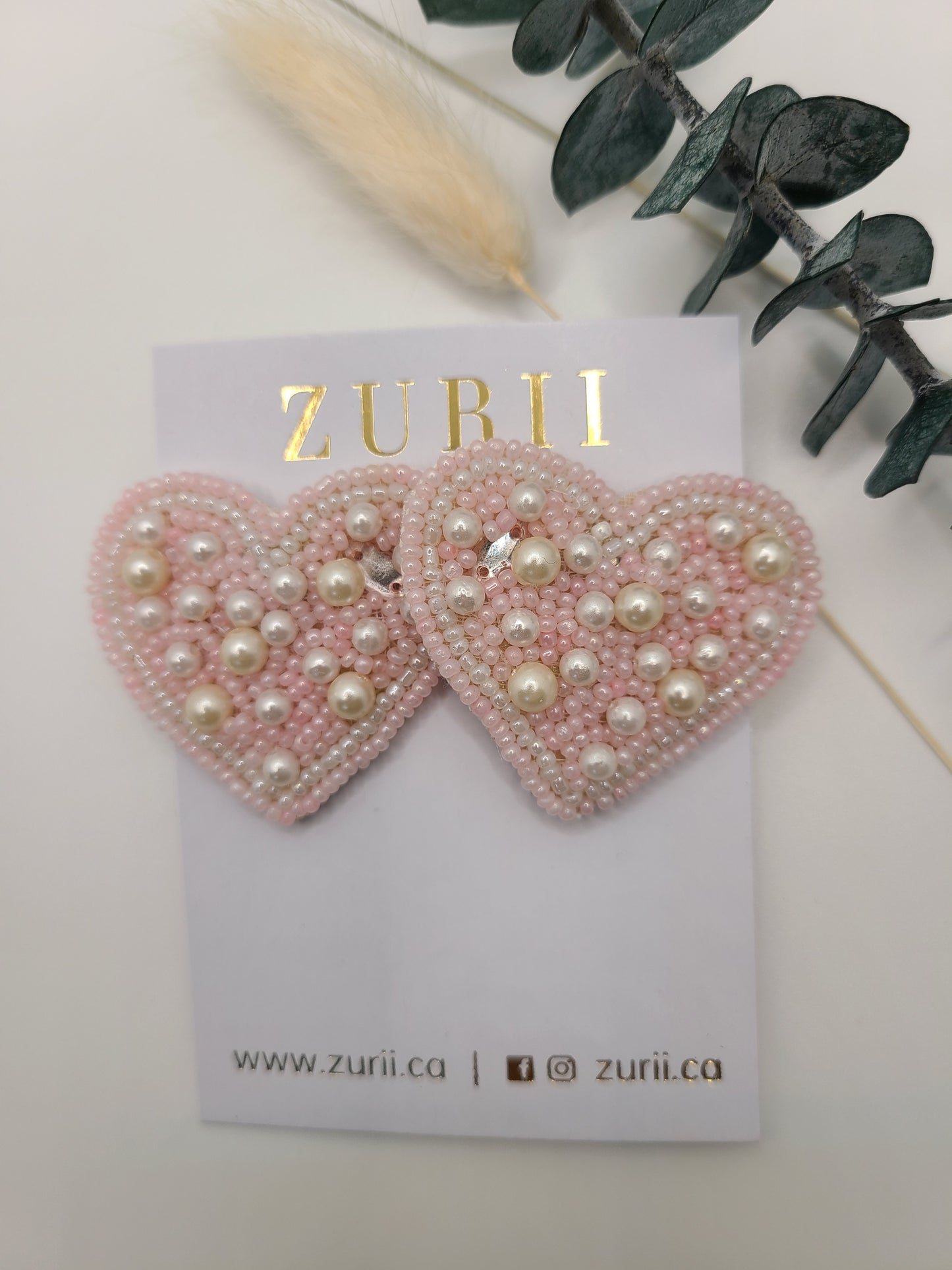 Pearl Hearts Earrings