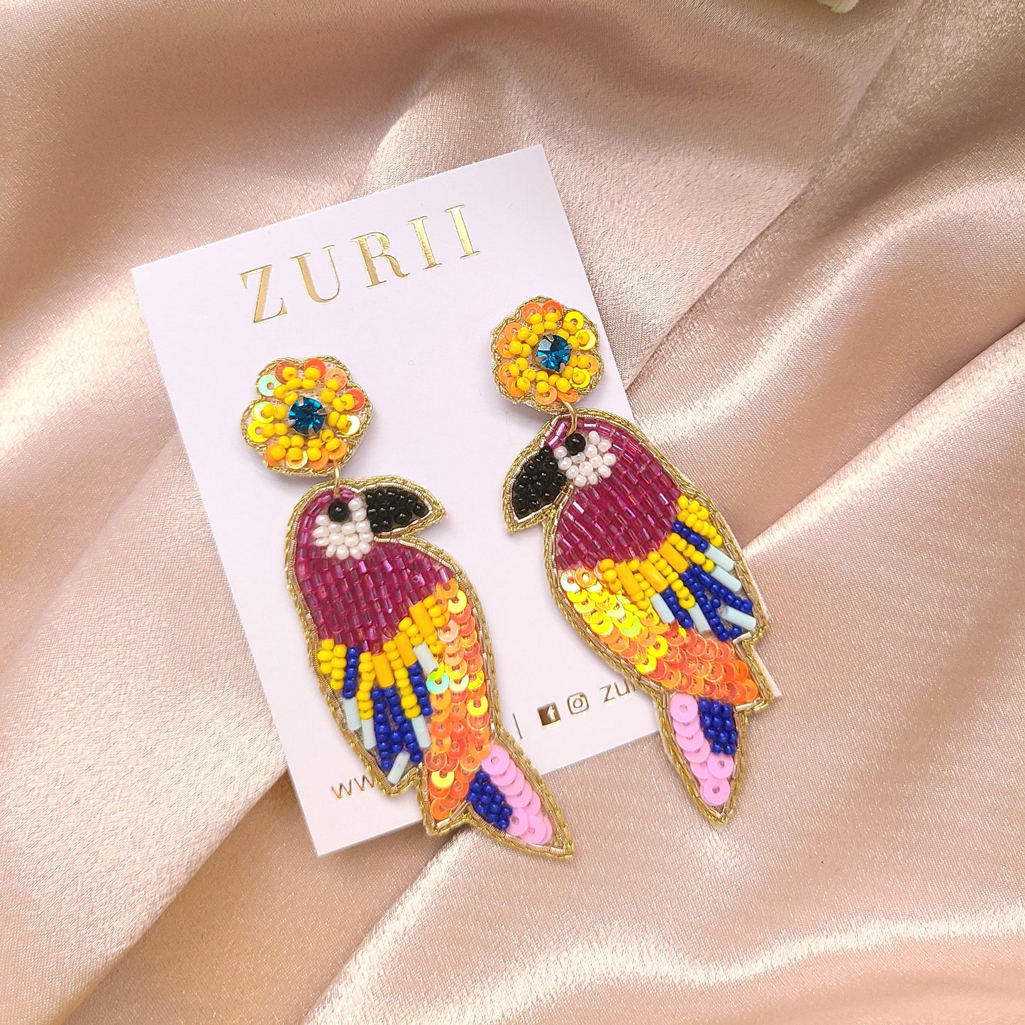 Birdie Earrings Purple