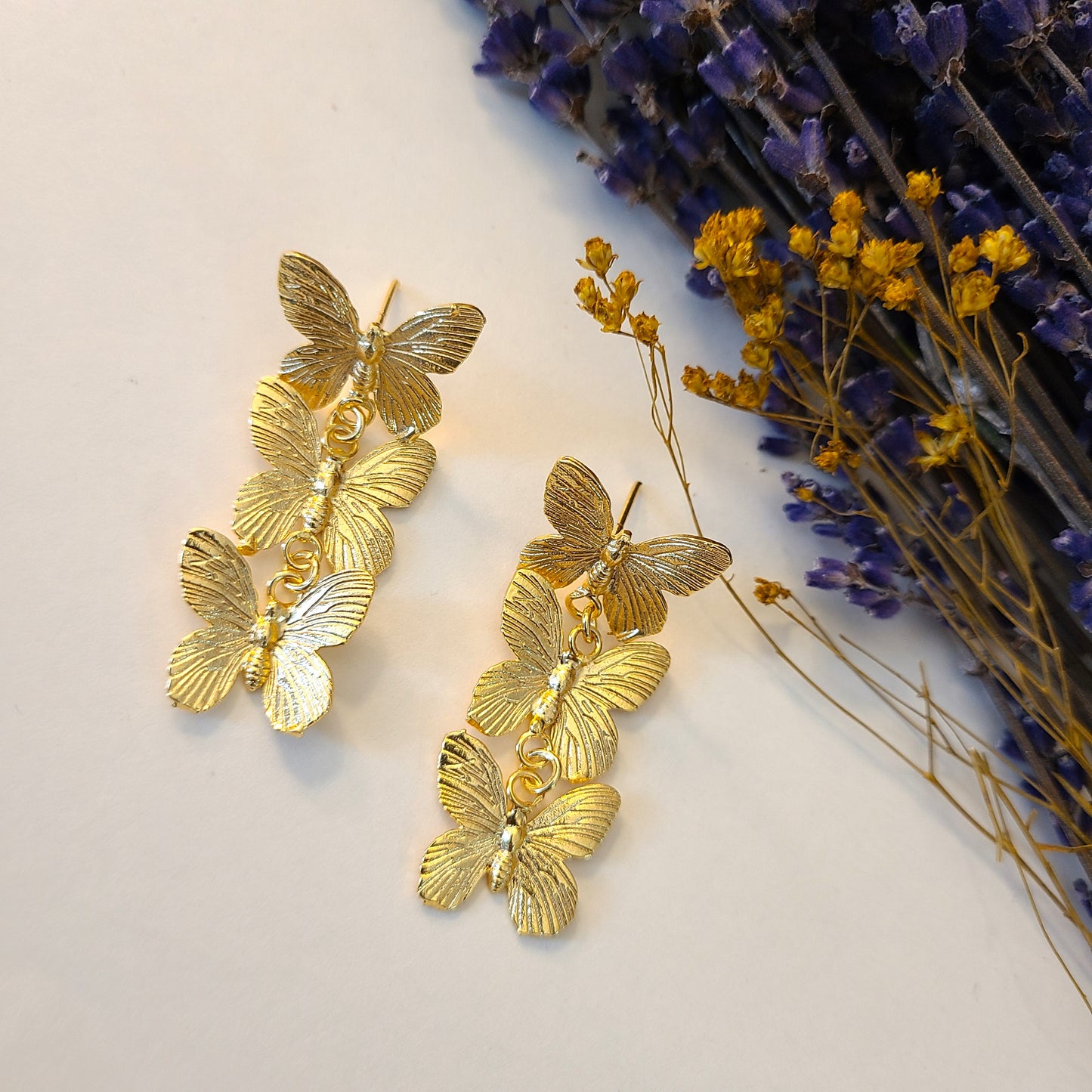 Three Butterfly earrings