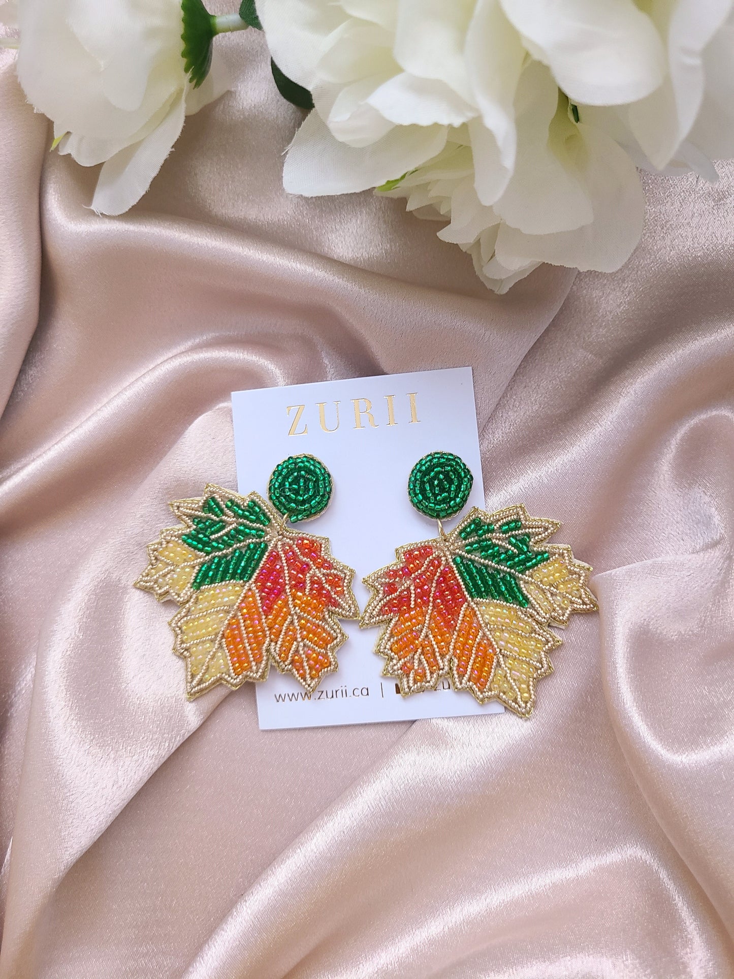 Red Maple Leaf Earrings