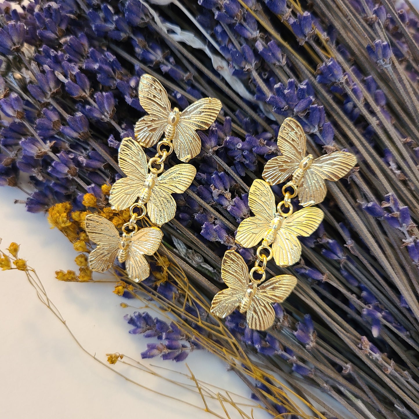 Three Butterfly earrings