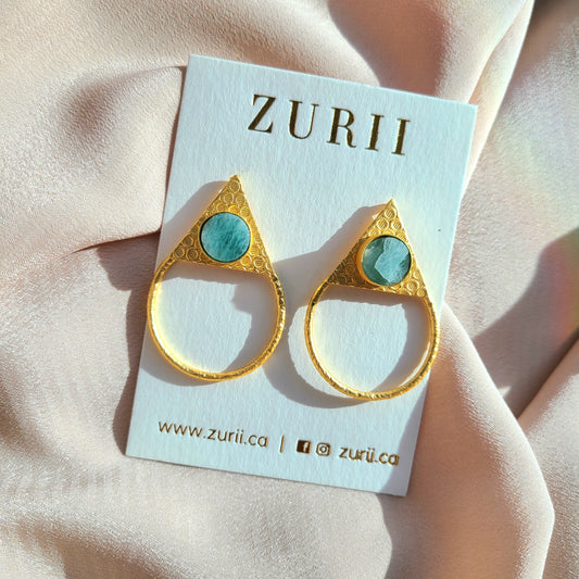 Ria Earrings-Ocean Amazonite