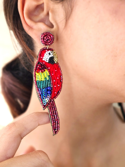 Red Macaw Earrings