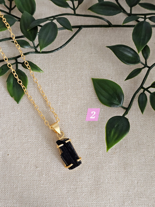 2 Black Tourmaline Necklace