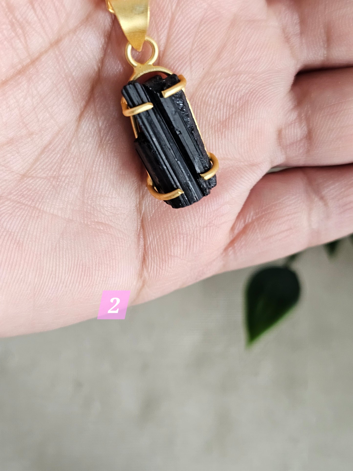 2 Black Tourmaline Necklace