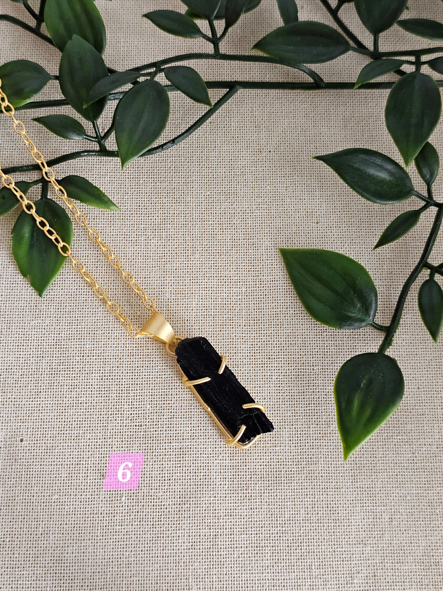 6 Black Tourmaline Necklace