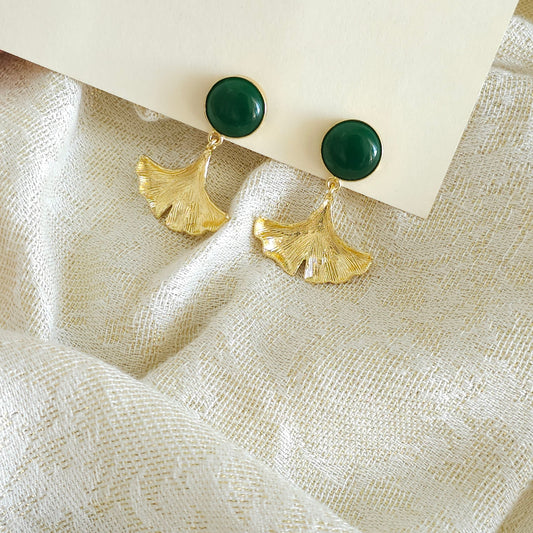 Gingkgo Leaf earrings Green