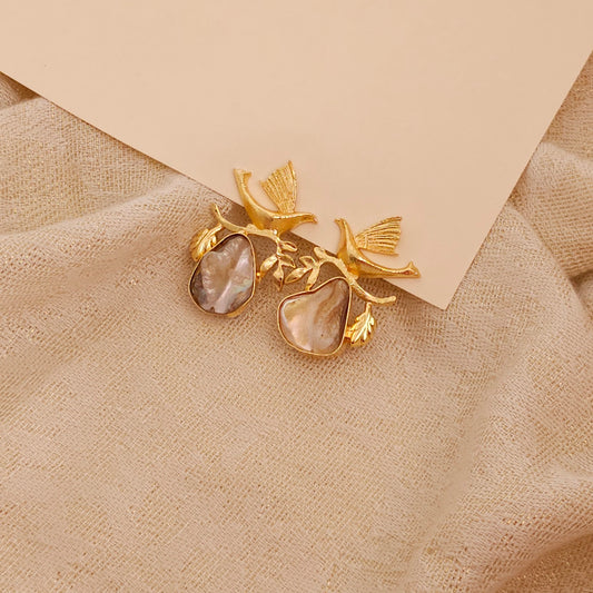 Gold Bird earings