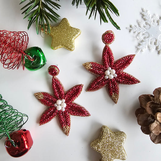 Poinsettia Earrings