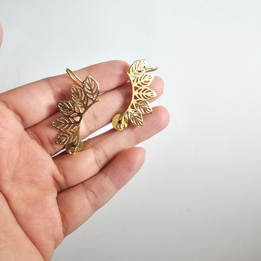 Leaves ear cuff earrings