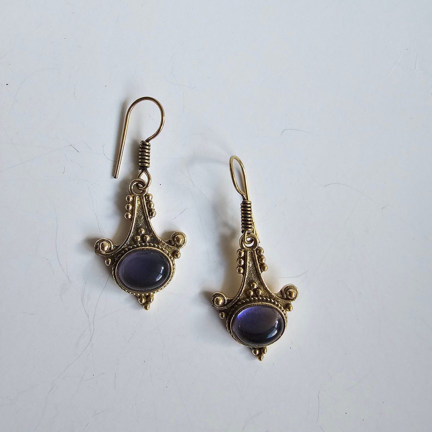 Chandelier earrings purple