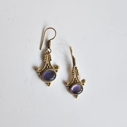 Chandelier earrings purple