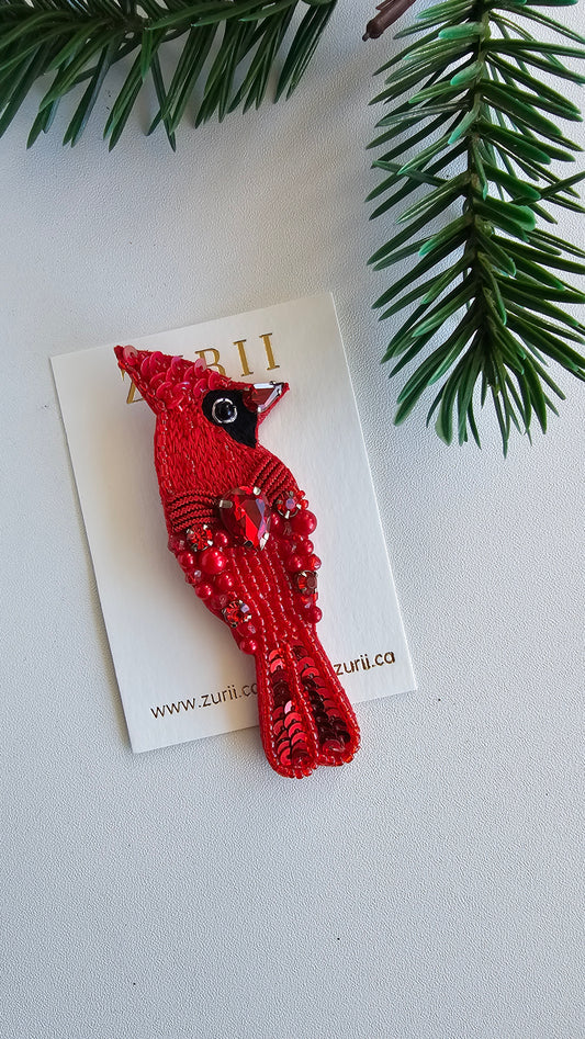 Cardinal Brooch