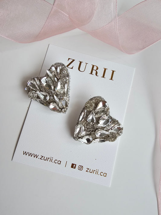 Heart stud- Silver