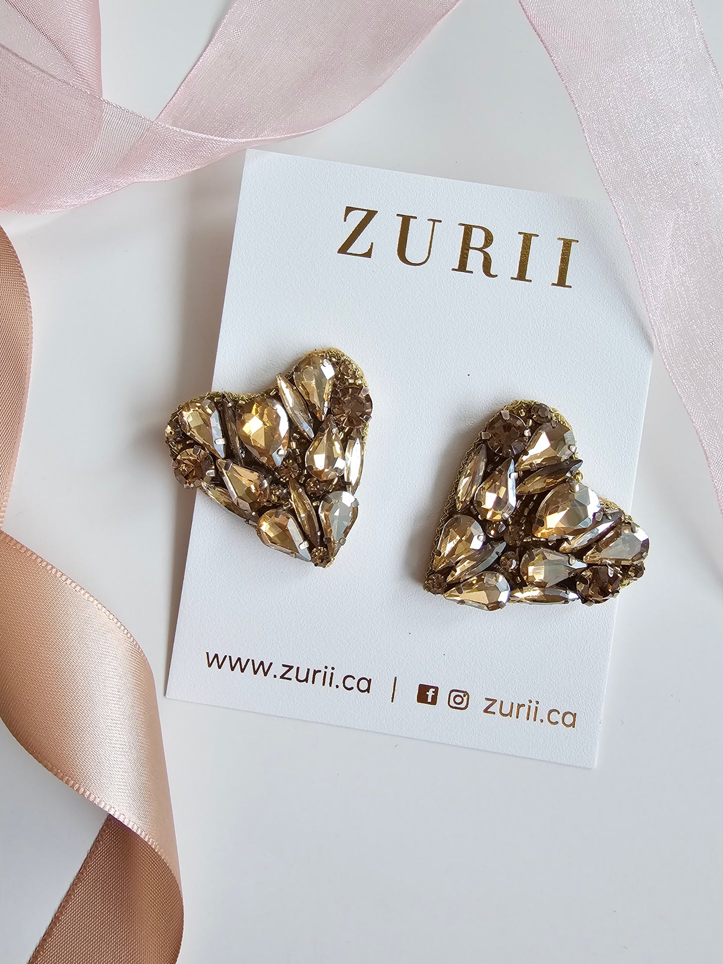 Heart studs- Gold