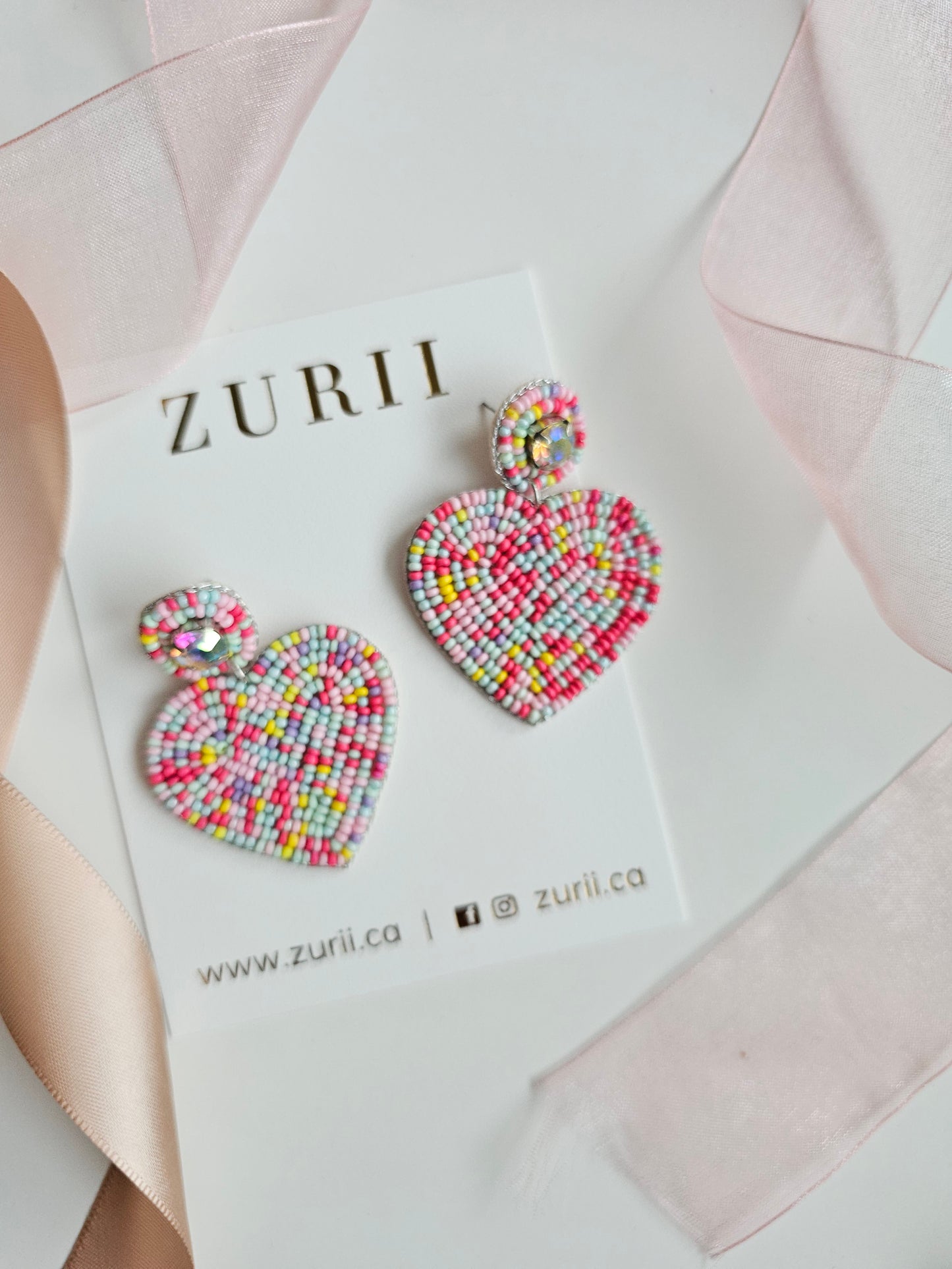 Confetti heart earrings