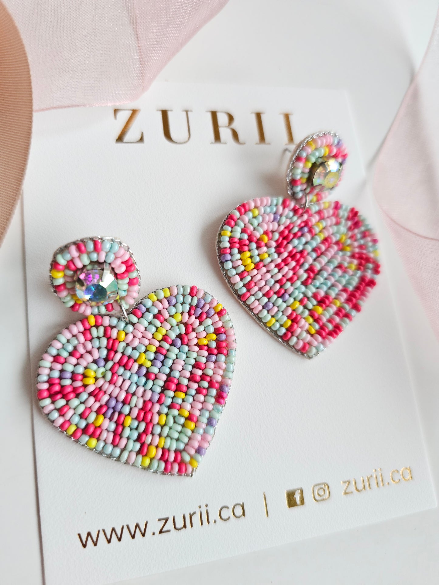 Confetti heart earrings