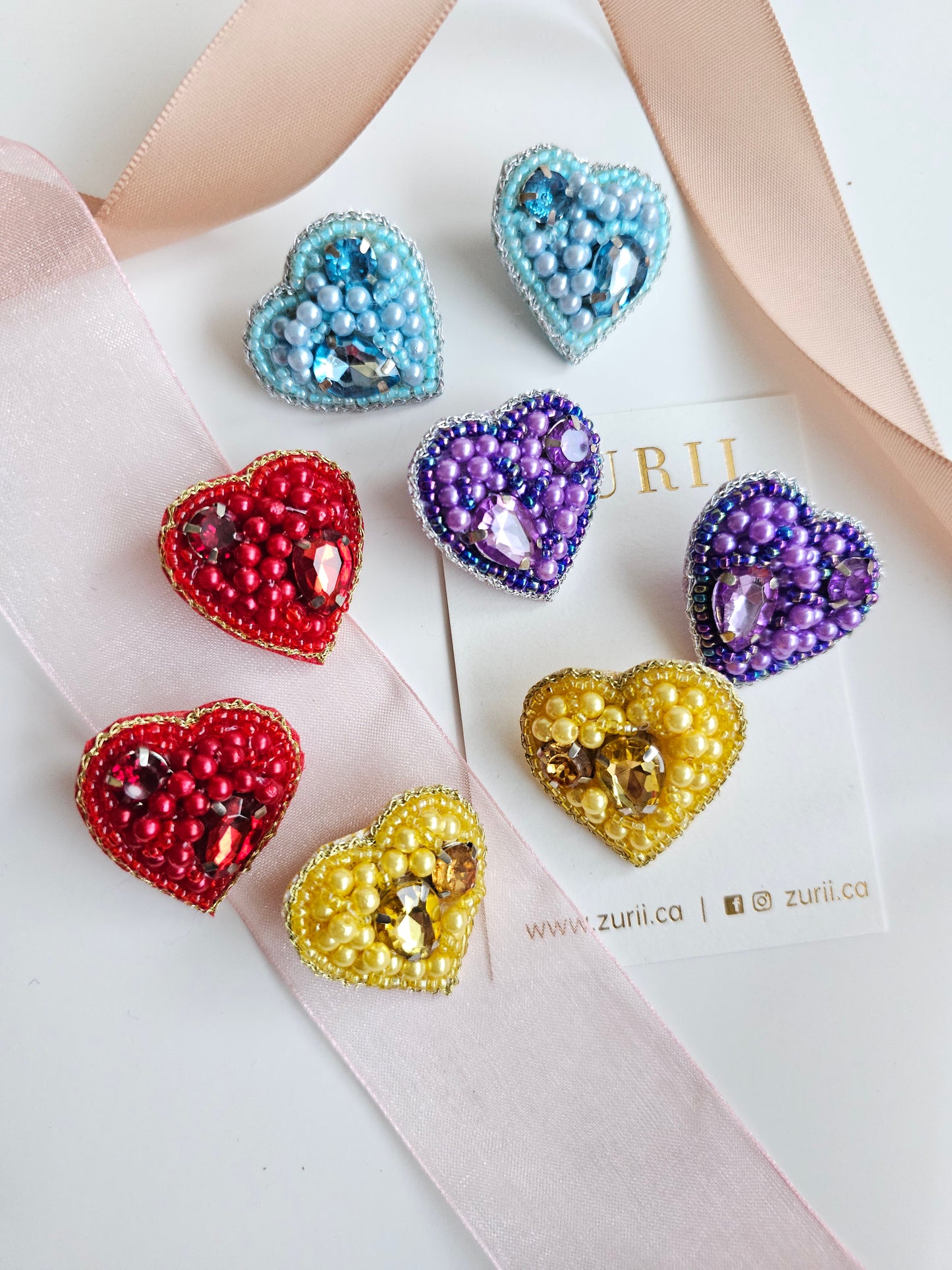 Heart studs-Yellow