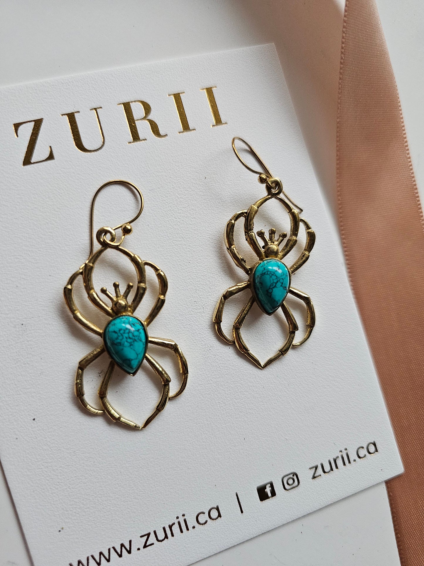 Spider hook Earrings turquoise