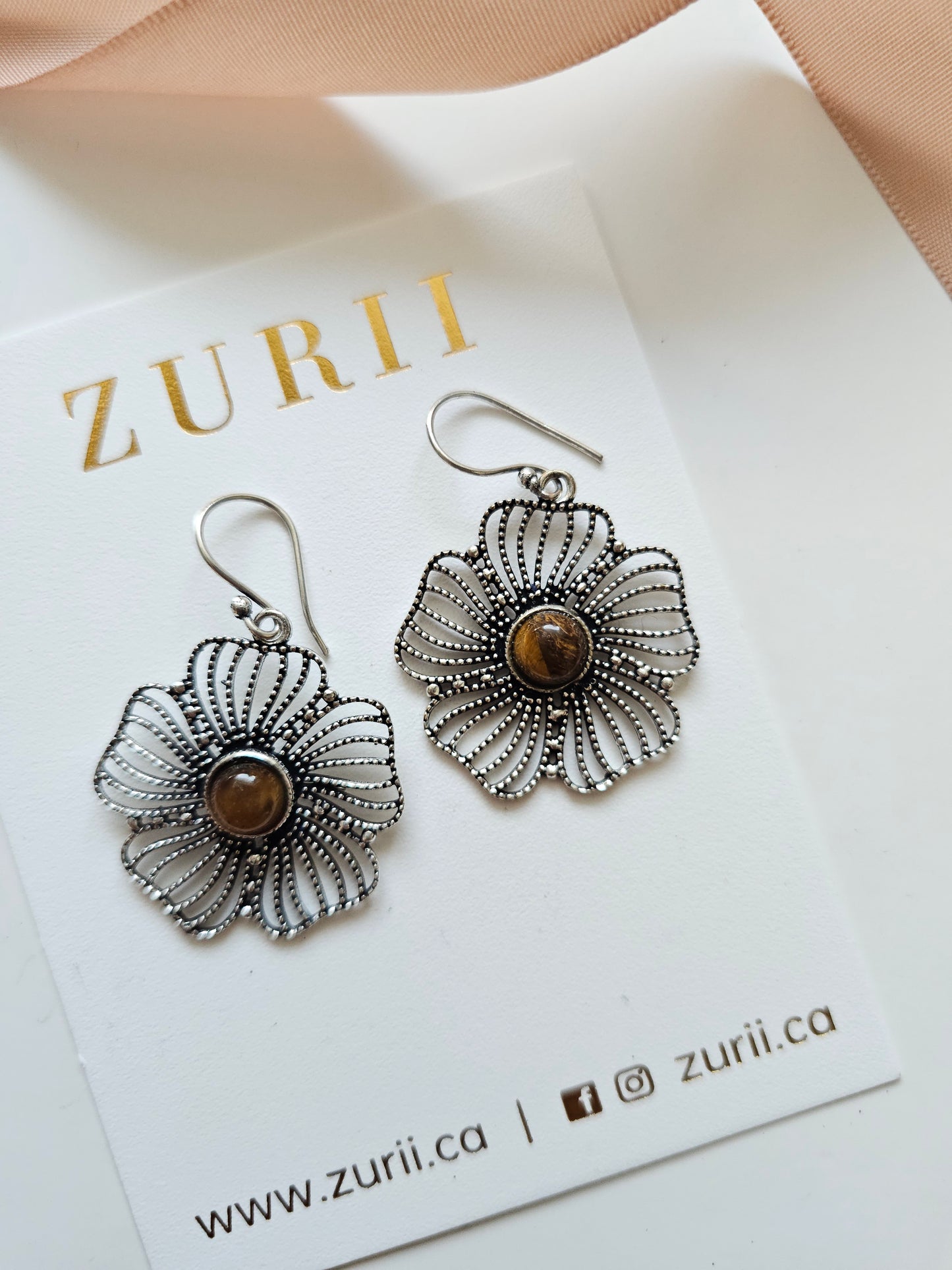 Flower Earrings- silver 2