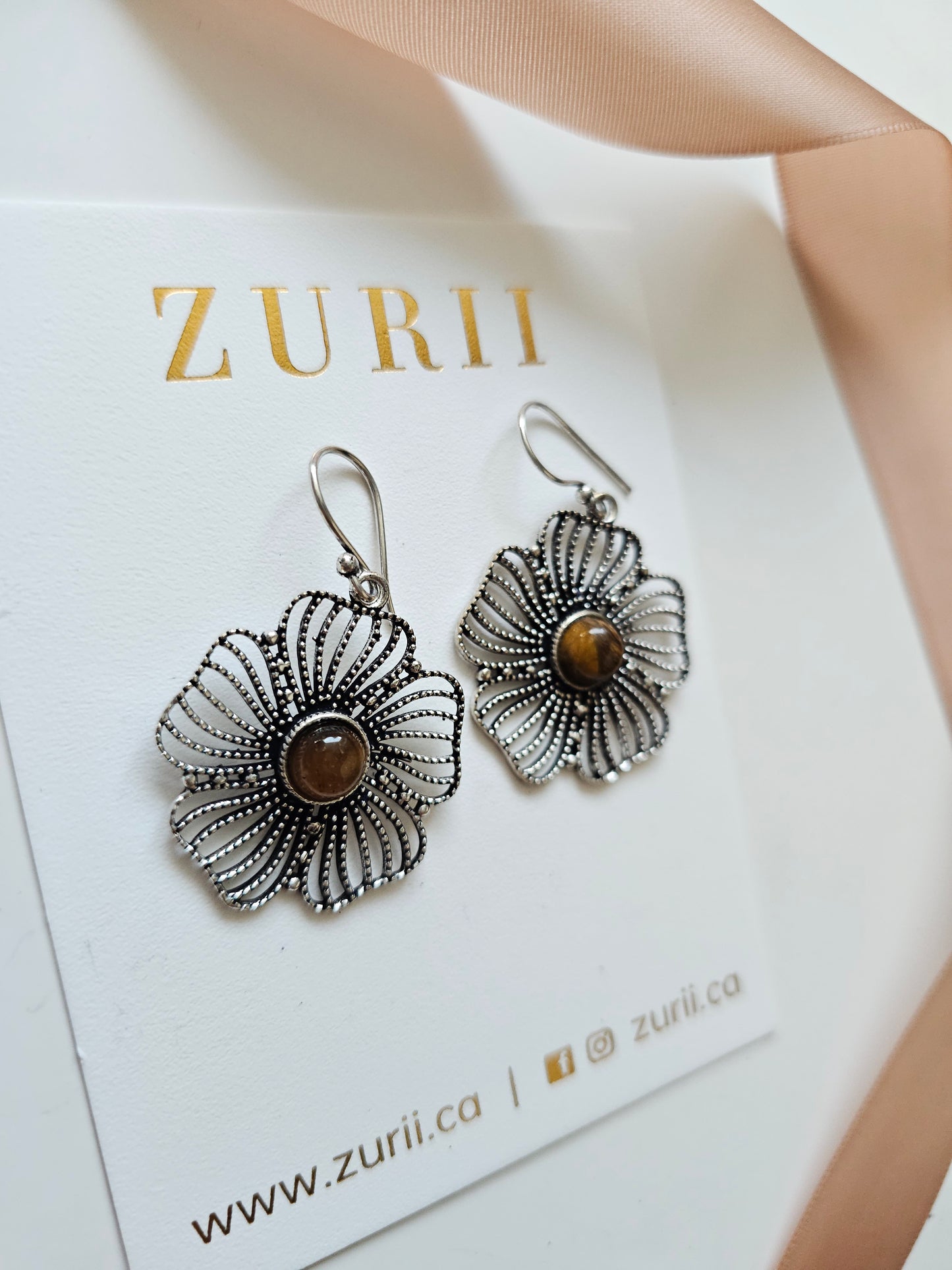 Flower Earrings- silver 2